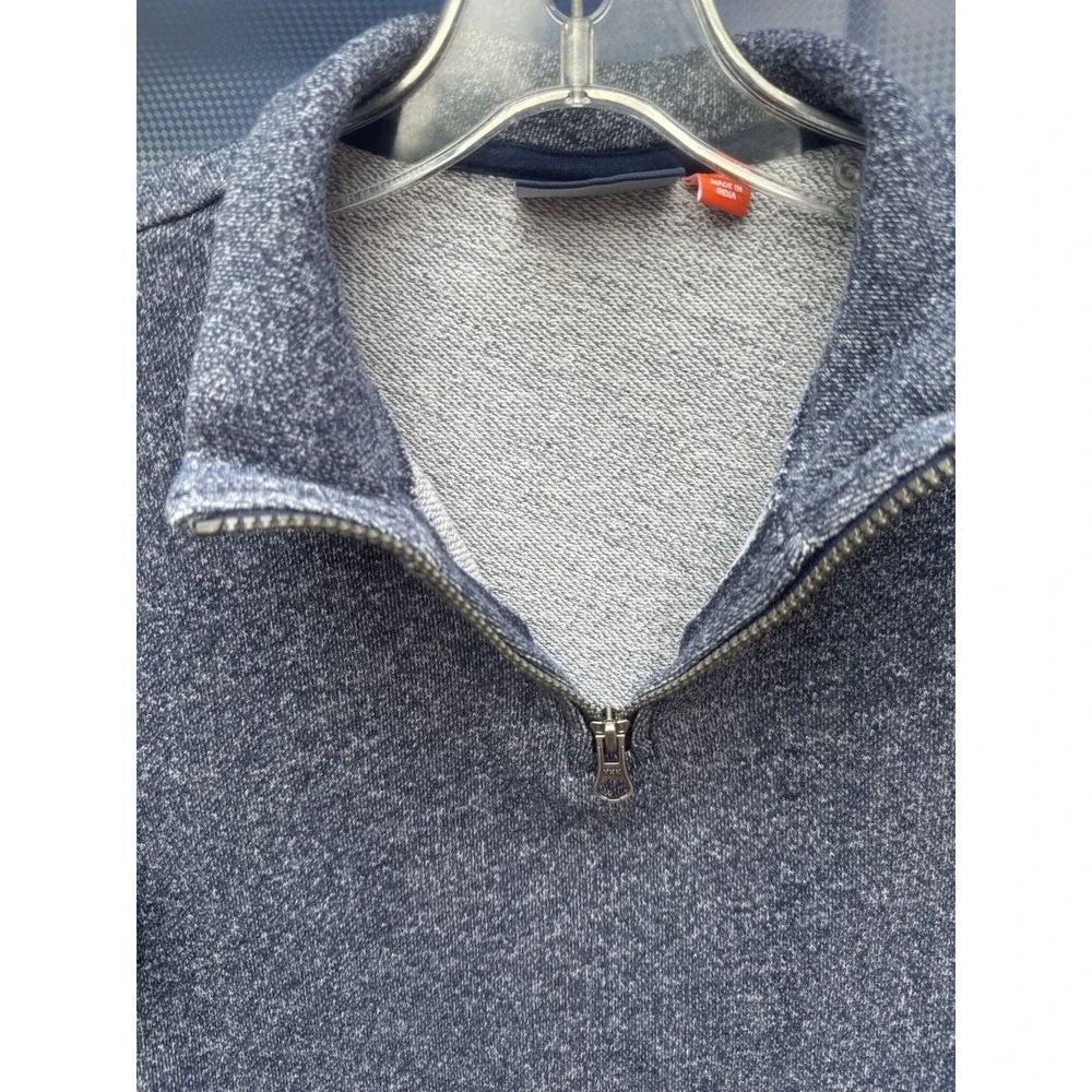 The Children's Place Heathered Navy Quarter Zip Fleece Sweater SZ L 10/12
